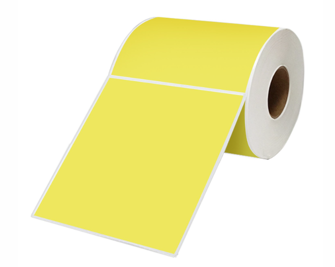 LABEL THERMAL DIRECT 102mm X 150mm PERMAMENT YELLOW 76mm CORE L15244 PERFORATED